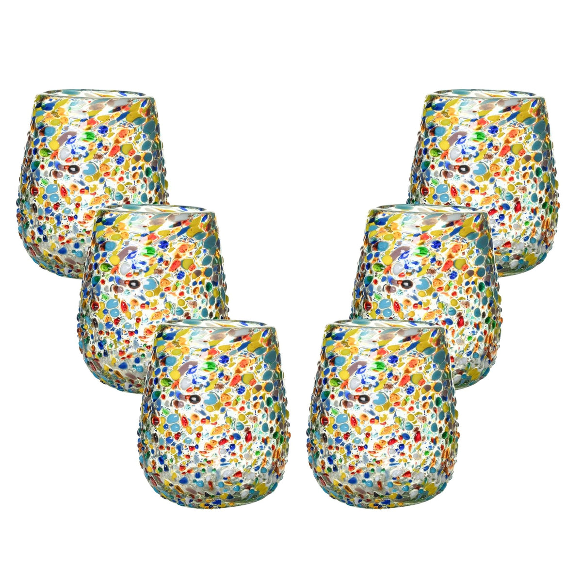 Set de 6 Vasos Stemless Confeti