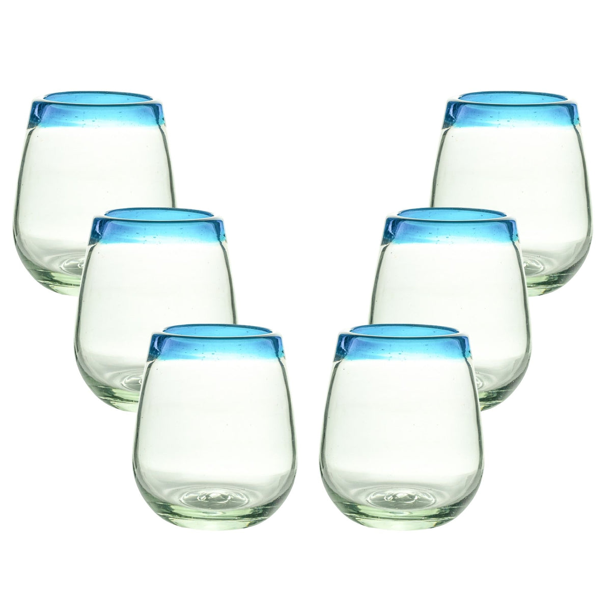 Set de 6 Vasos Stemless Posta Agua Marina