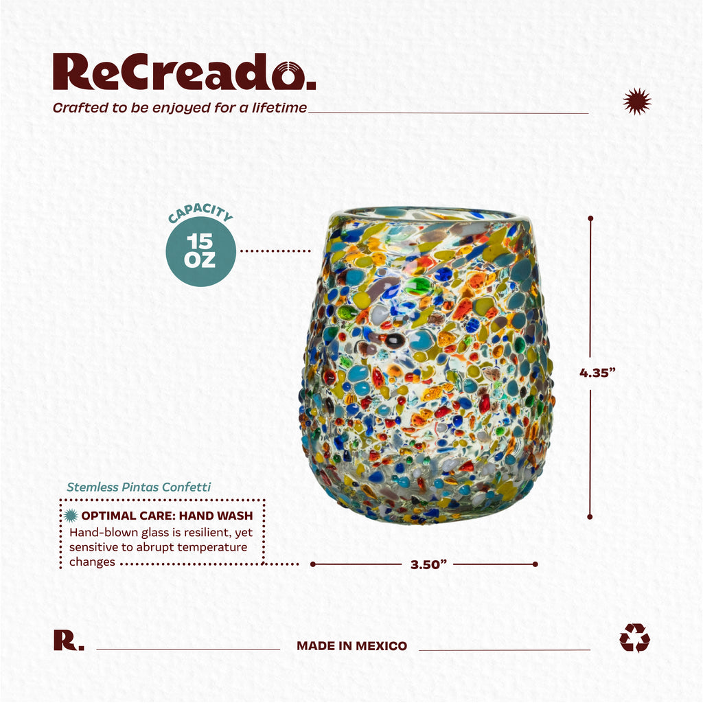 Set de 6 Vasos Stemless Confeti