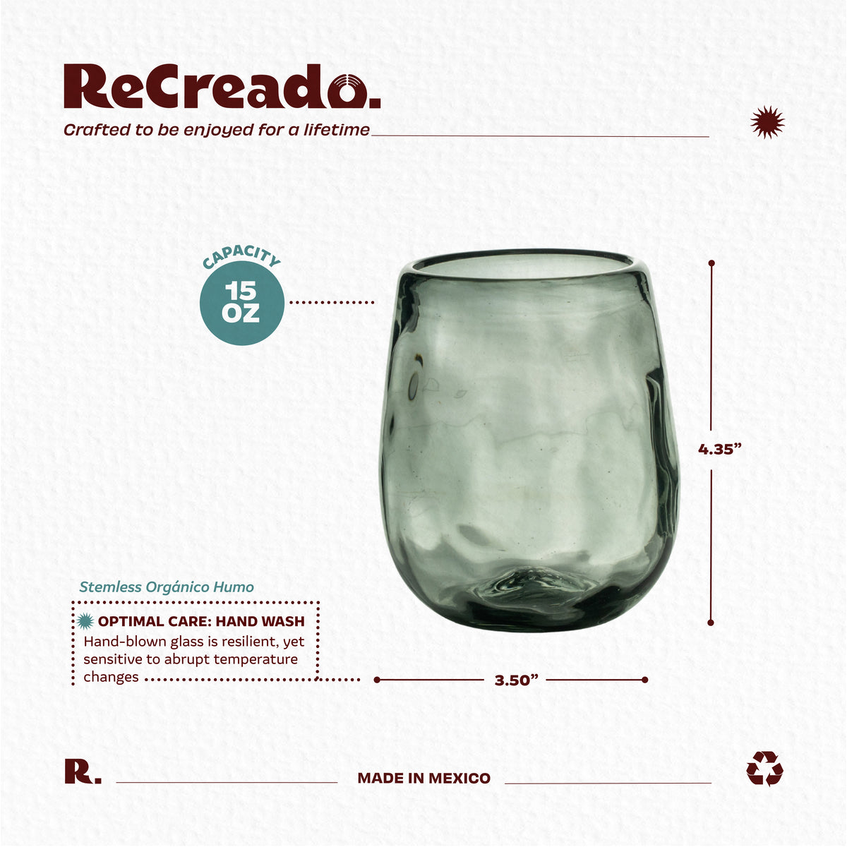 Set de 6 Vasos Stemless Humo